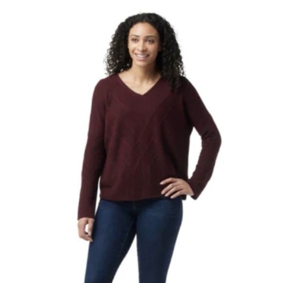 Smartwool Shadow Pine Cable V Neck Sweater - Picture 1 of 7